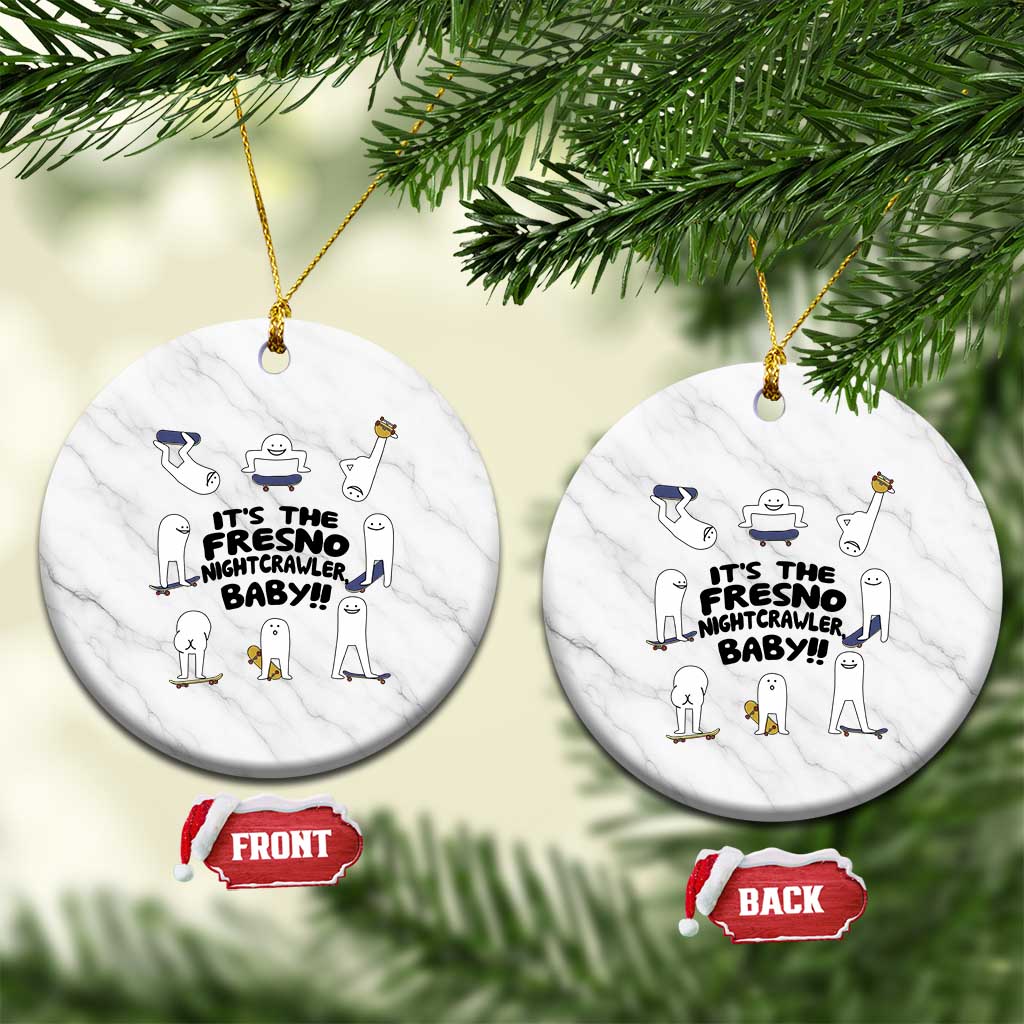 Its The Fresno Nightcrawler Baby Ceramic Ornament Funny Cryptid Skate Style Gift TS12 1pc White Marble Print Your Wear