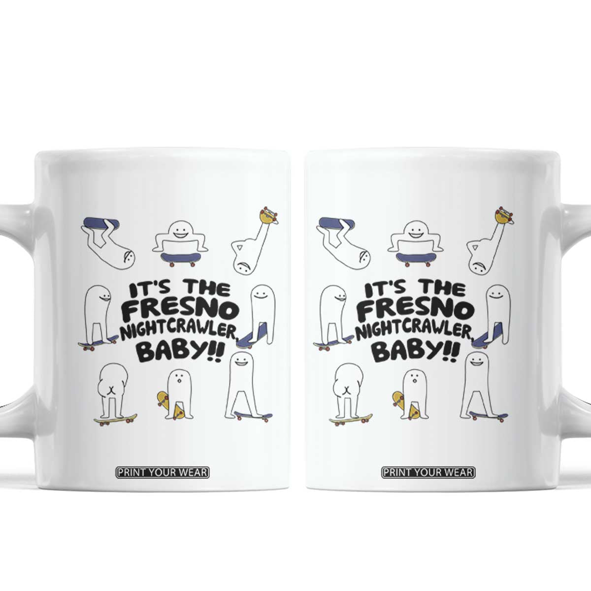 Its The Fresno Nightcrawler Baby Coffee Mug Funny Cryptid Skate Style Gift TS12 White Print Your Wear
