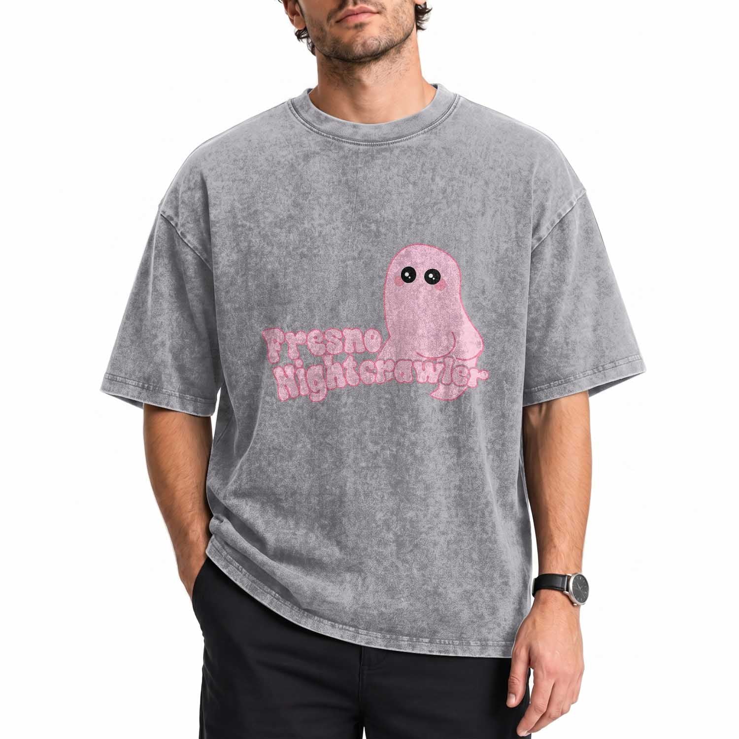 Pink Fresno Nightcrawler Washed Cotton T-Shirt Cryptidcore Aesthetic Gift For Girl