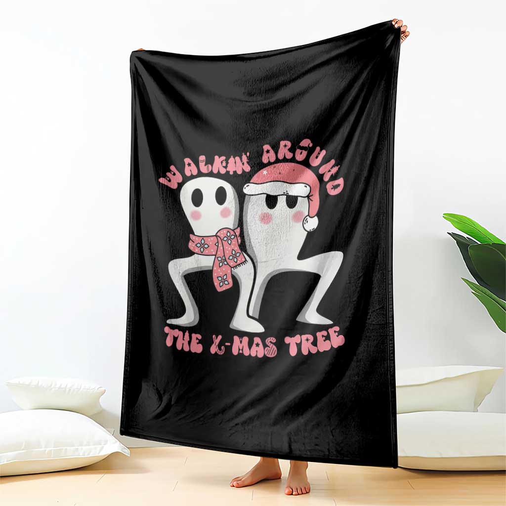 Walkin Around The Xmas Tree Throw Blanket Fresno Nightcrawler Cryptid Christmas Gift TS12 Print Your Wear