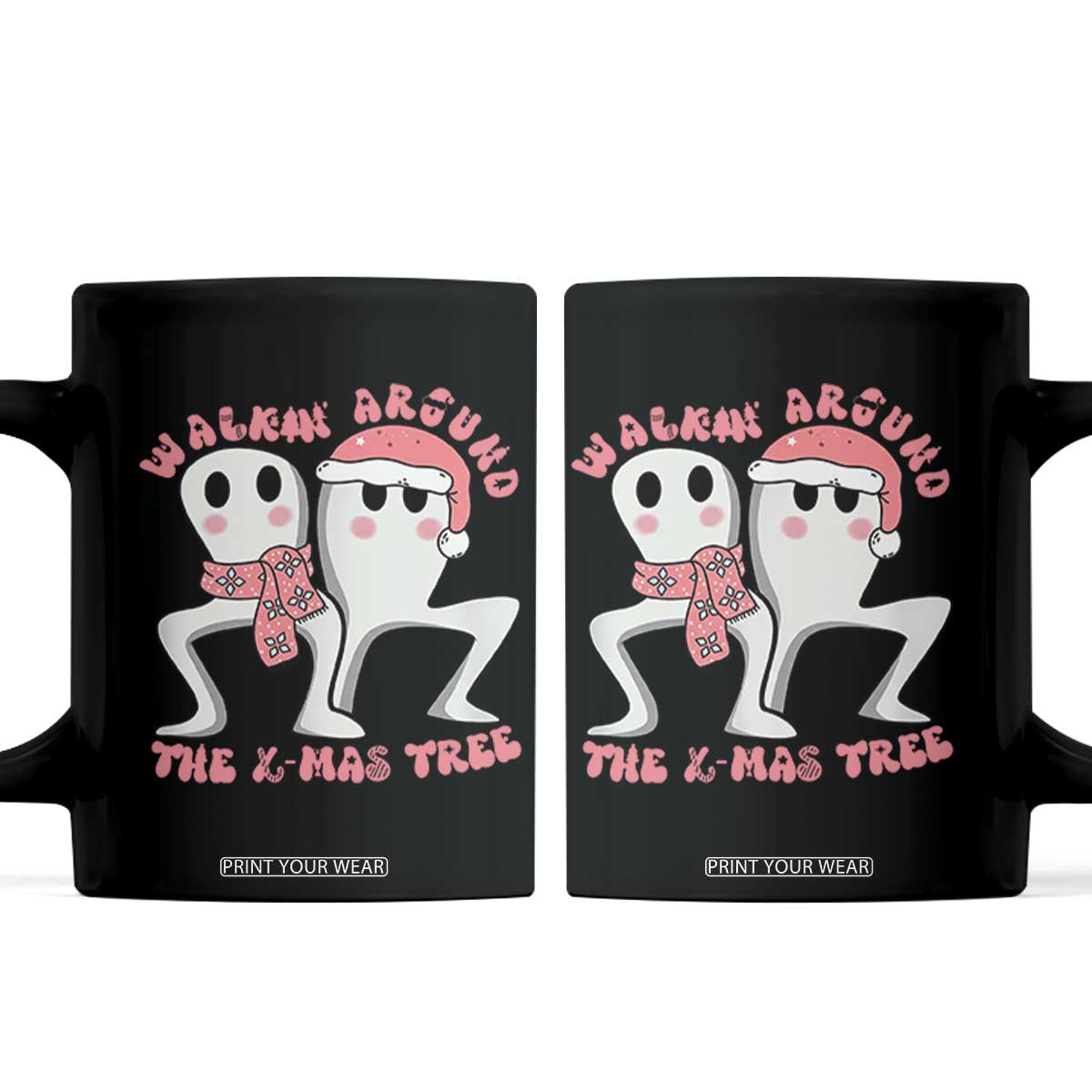 Walkin Around The Xmas Tree Coffee Mug Fresno Nightcrawler Cryptid Christmas Gift TS12 Black Print Your Wear