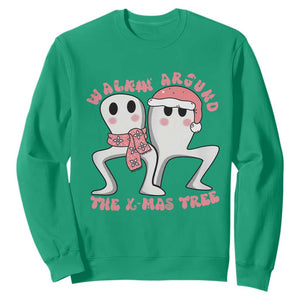 Walkin Around The Xmas Tree Sweatshirt Fresno Nightcrawler Cryptid Christmas Gift TS12 Irish Green Print Your Wear