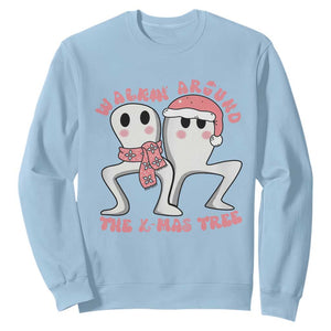 Walkin Around The Xmas Tree Sweatshirt Fresno Nightcrawler Cryptid Christmas Gift TS12 Light Blue Print Your Wear