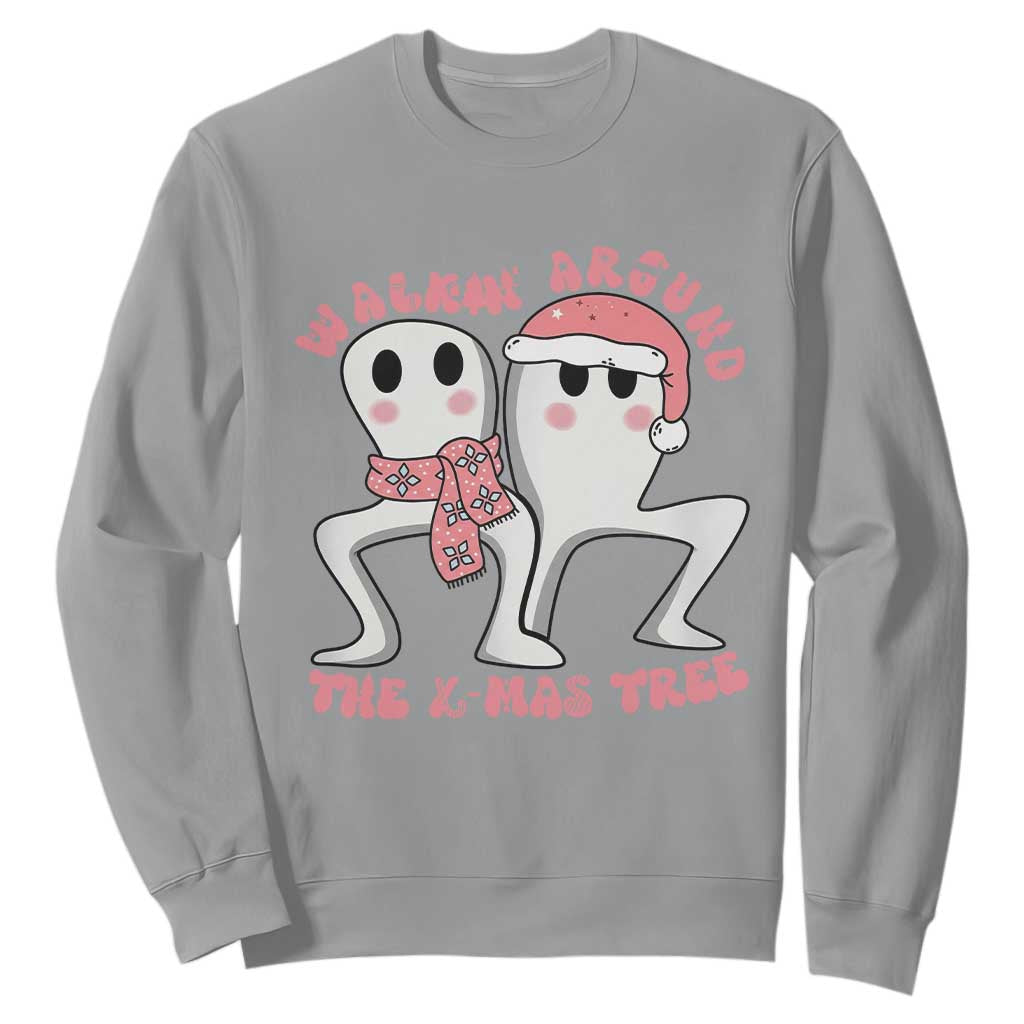 Walkin Around The Xmas Tree Sweatshirt Fresno Nightcrawler Cryptid Christmas Gift TS12 Sport Gray Print Your Wear