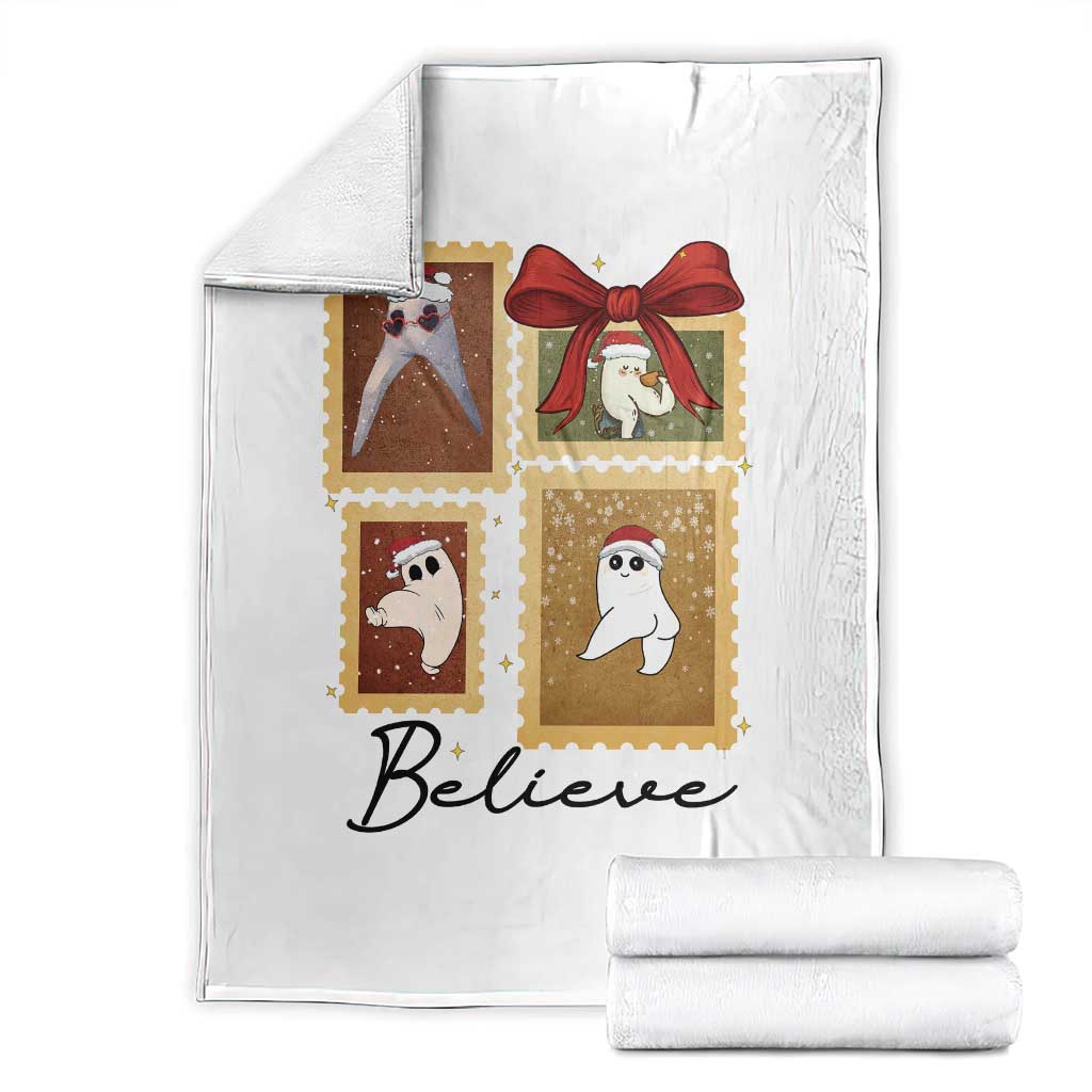 Fresno Nightcrawler Cryptid Christmas Believe Gift Throw Blanket TS12 White Print Your Wear