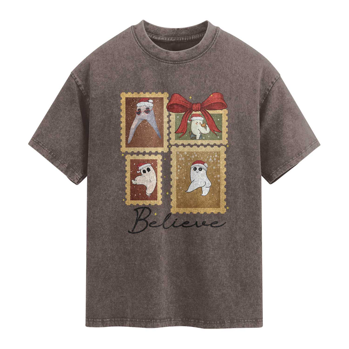 Fresno Nightcrawler Cryptid Christmas Believe Gift Washed Cotton T-Shirt