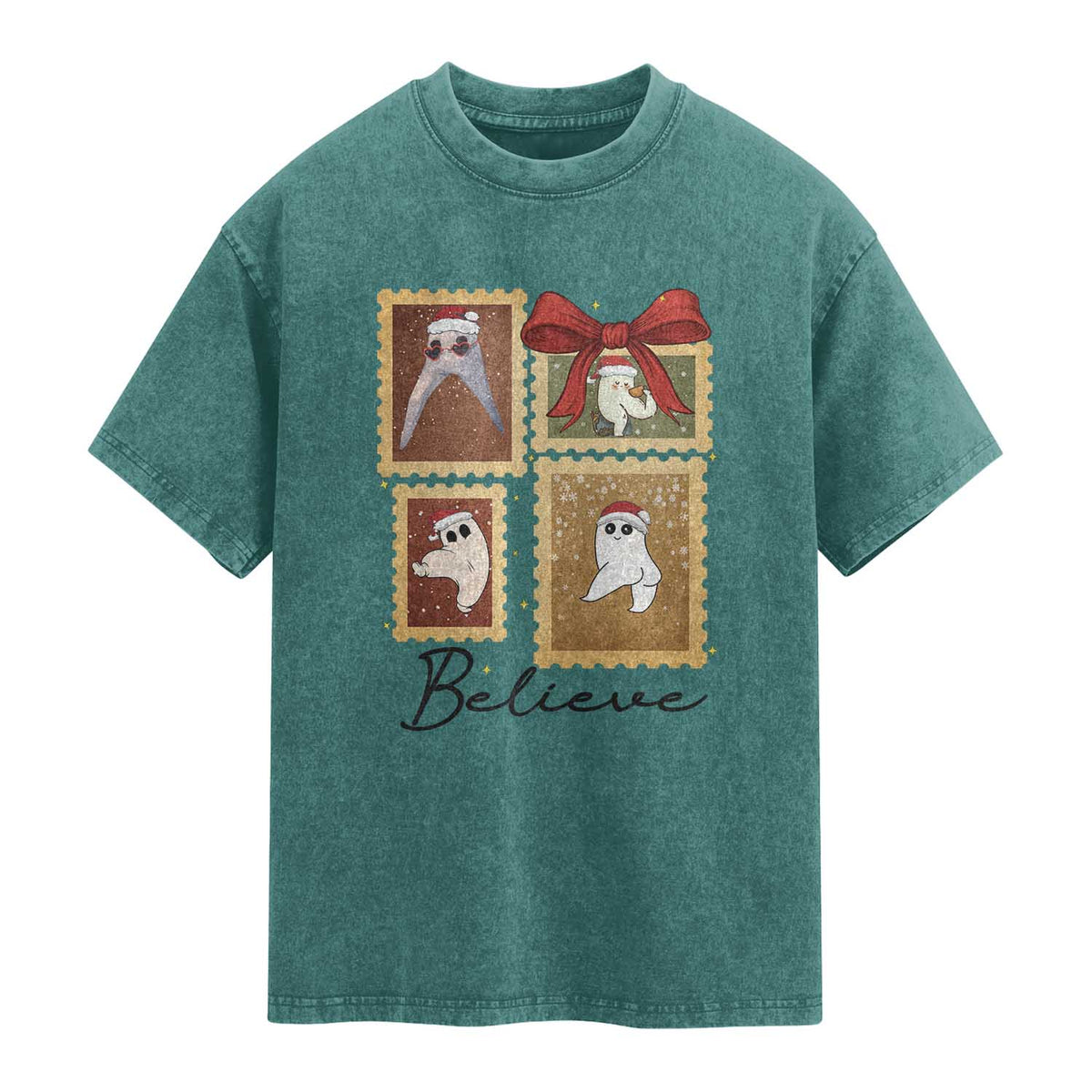 Fresno Nightcrawler Cryptid Christmas Believe Gift Washed Cotton T-Shirt