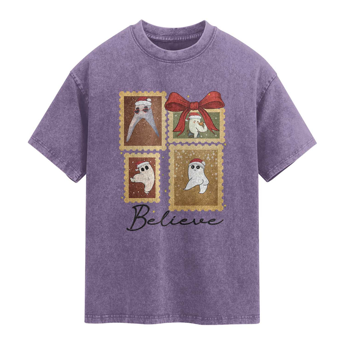 Fresno Nightcrawler Cryptid Christmas Believe Gift Washed Cotton T-Shirt