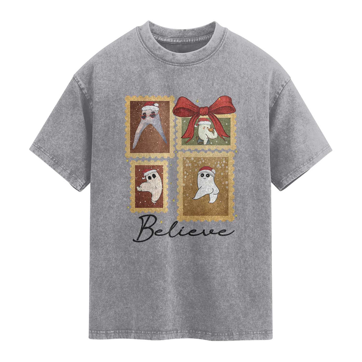 Fresno Nightcrawler Cryptid Christmas Believe Gift Washed Cotton T-Shirt