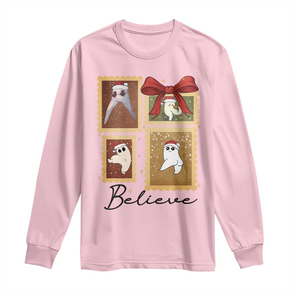 Fresno Nightcrawler Cryptid Christmas Believe Gift Long Sleeve Shirt TS12 Light Pink Print Your Wear