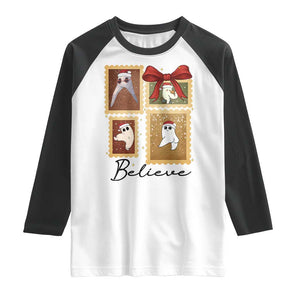 Fresno Nightcrawler Cryptid Christmas Believe Gift Raglan Shirt TS12 White Black Print Your Wear