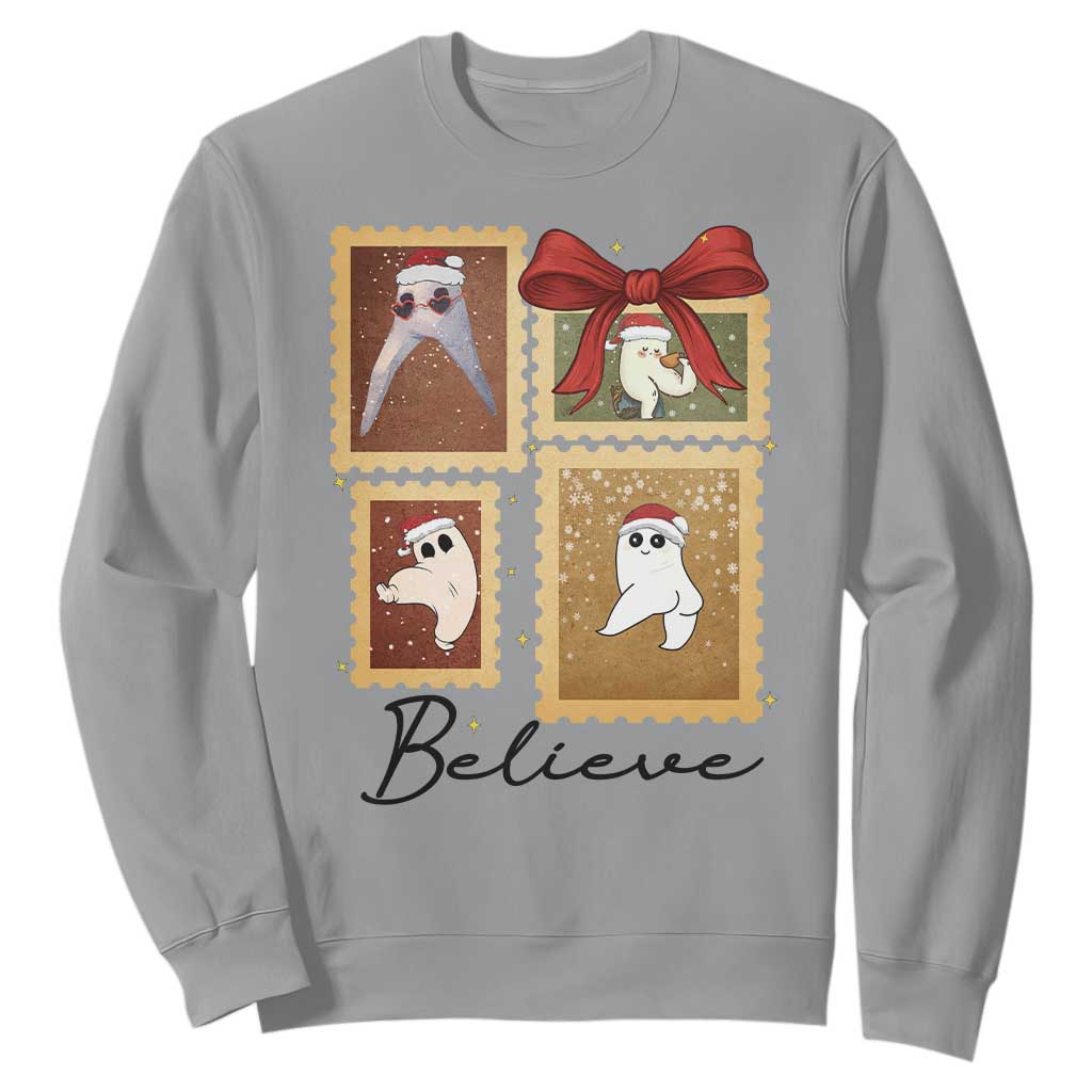 Fresno Nightcrawler Cryptid Christmas Believe Gift Sweatshirt TS12 Sport Gray Print Your Wear
