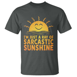 Funny Im Just A Ray Of Sarcastic Sunshine T Shirt No Filter Attitude Gift TS12 Dark Heather Print Your Wear