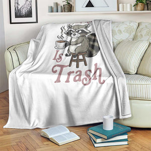 Funny Sarcastic Raccoon Coffee Lover Throw Blanket Your Opinion Is Trash Gift TS12 Print Your Wear