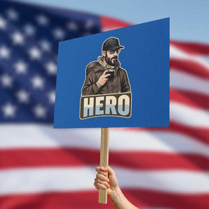 Community Hero Alex Pretti Protest Sign Minneapolis Support Gift TS12 Horizontal 18" × 24" Blue Print Your Wear
