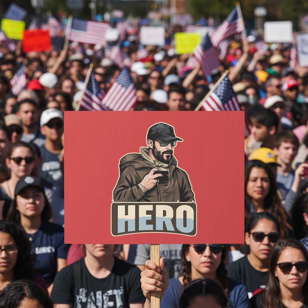 Community Hero Alex Pretti Protest Sign Minneapolis Support Gift TS12 Horizontal 18