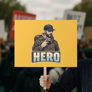 Community Hero Alex Pretti Protest Sign Minneapolis Support Gift TS12 Horizontal 18" × 24" Yellow Print Your Wear