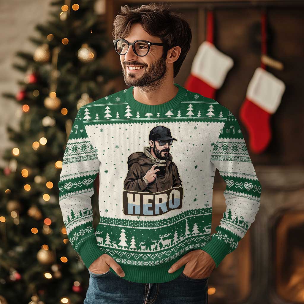 Community Hero Alex Pretti Ugly Christmas Sweater Minneapolis Support Gift TS12 Beige Green Print Your Wear