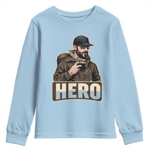 Community Hero Alex Pretti Youth Sweatshirt Minneapolis Support Gift TS12 Light Blue Print Your Wear