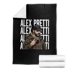 Alex Pretti Throw Blanket Minneapolis Hero Nurse Community Support Gift TS12 Black Print Your Wear