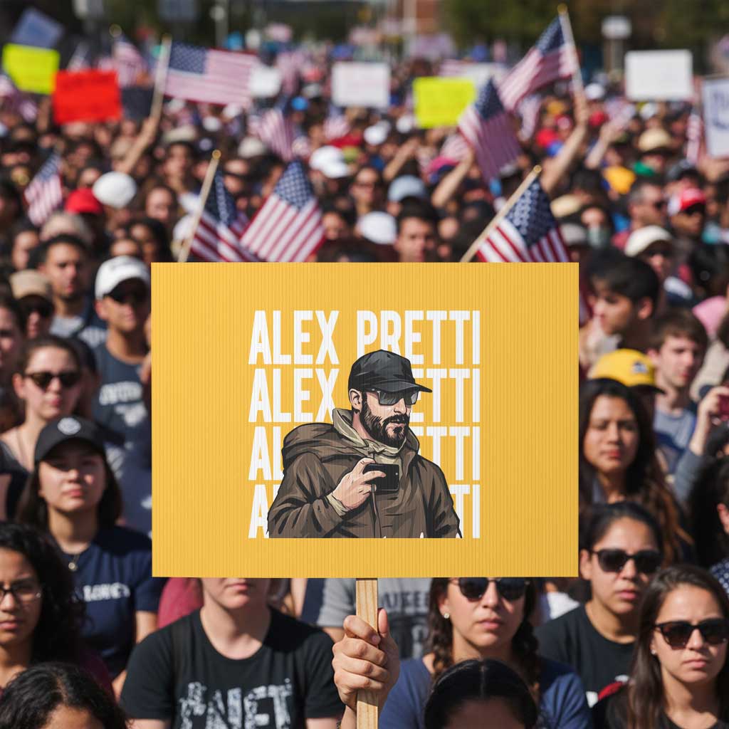 Alex Pretti Protest Sign Minneapolis Hero Nurse Community Support Gift TS12 Horizontal 18