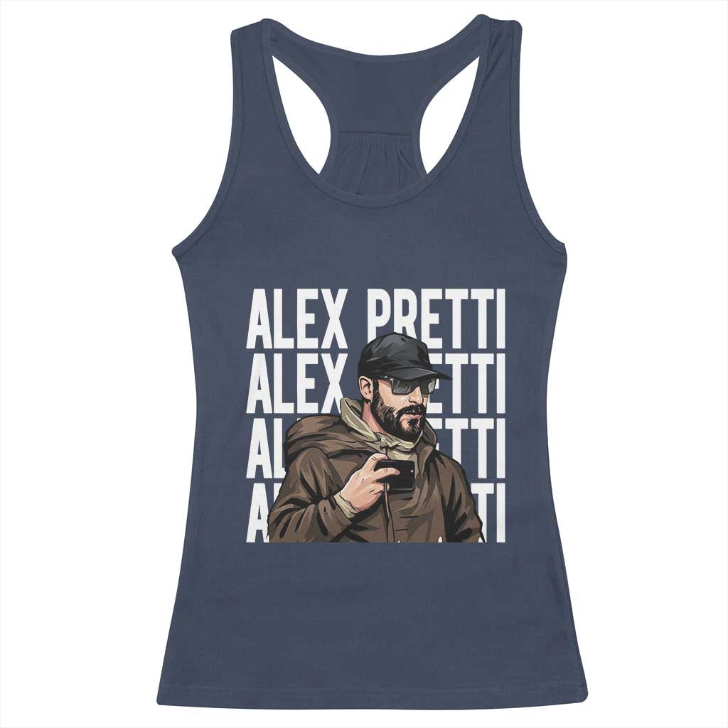 Alex Pretti Racerback Tank Top Minneapolis Hero Nurse Community Support Gift TS12 Navy Print Your Wear