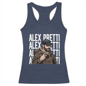 Alex Pretti Racerback Tank Top Minneapolis Hero Nurse Community Support Gift TS12 Navy Print Your Wear