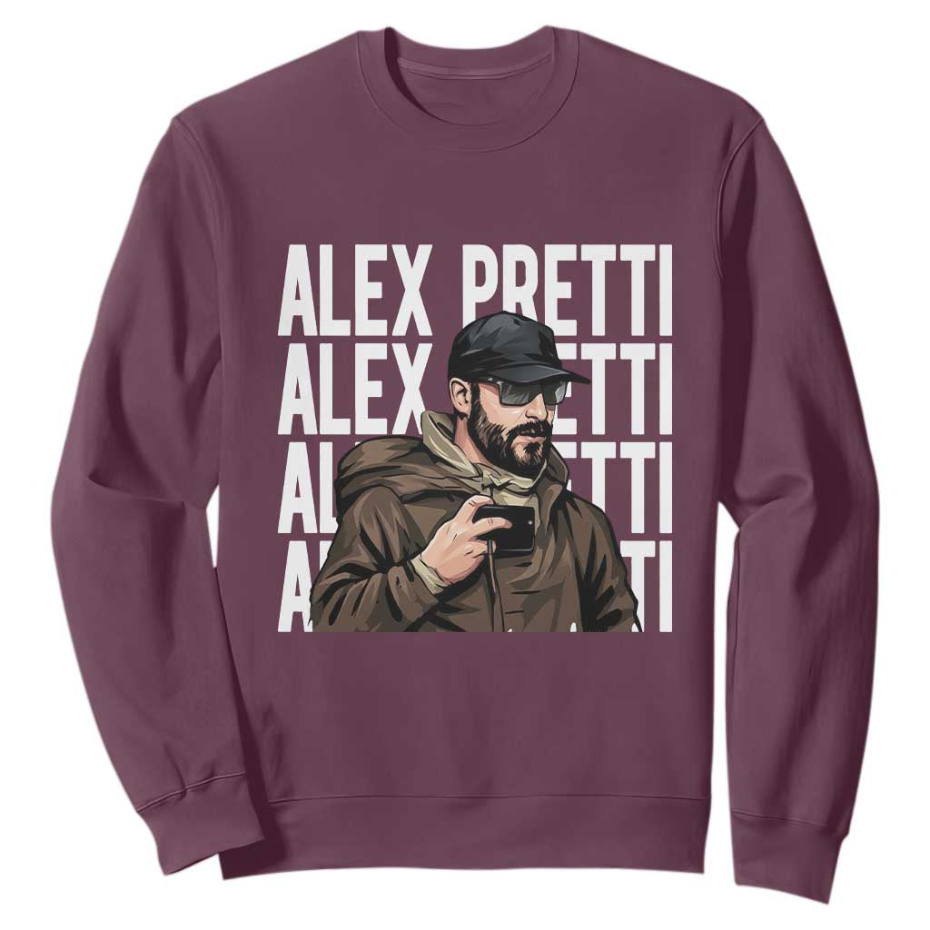 Alex Pretti Sweatshirt Minneapolis Hero Nurse Community Support Gift TS12 Maroon Print Your Wear