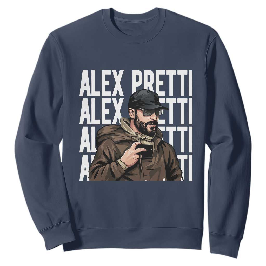 Alex Pretti Sweatshirt Minneapolis Hero Nurse Community Support Gift TS12 Navy Print Your Wear