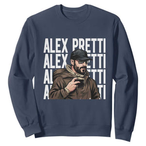 Alex Pretti Sweatshirt Minneapolis Hero Nurse Community Support Gift TS12 Navy Print Your Wear