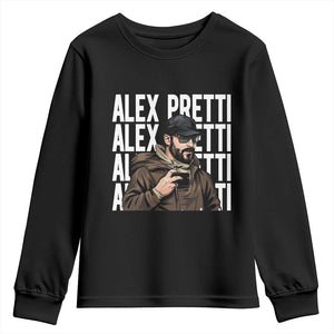 Alex Pretti Youth Sweatshirt Minneapolis Hero Nurse Community Support Gift TS12 Black Print Your Wear