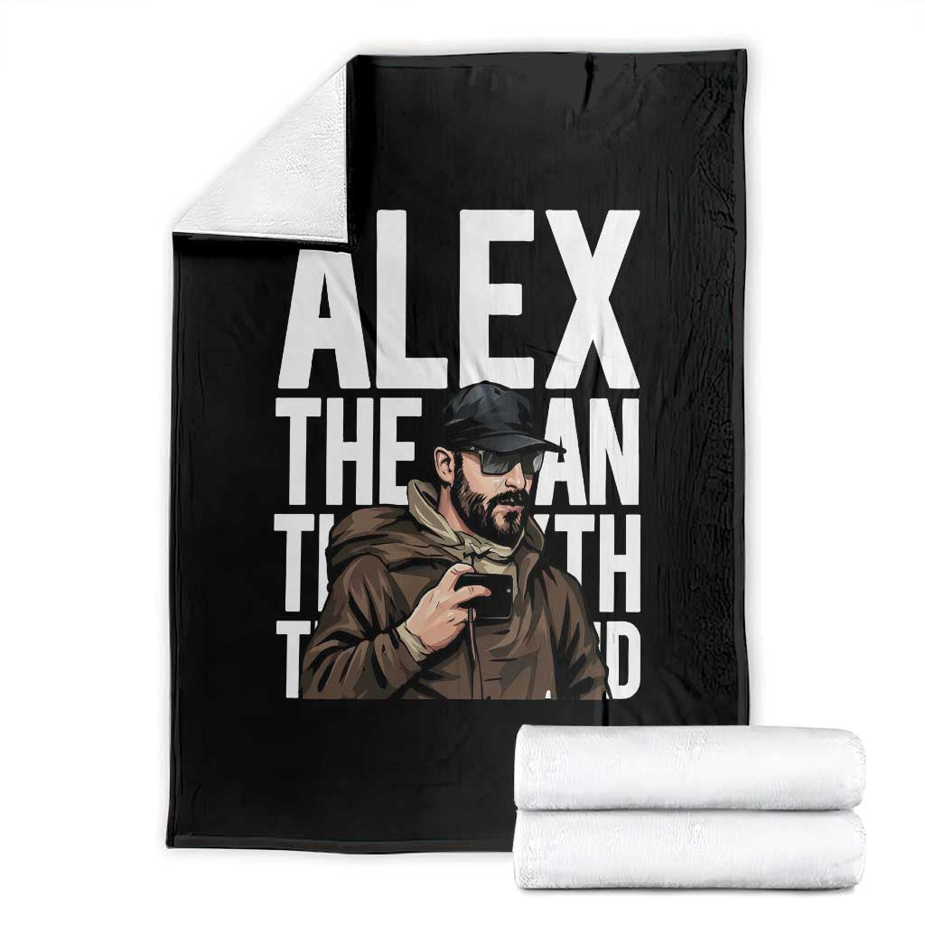 Alex Pretti Throw Blanket Alex The Man The Myth The Legend Vintage Gift TS12 Black Print Your Wear
