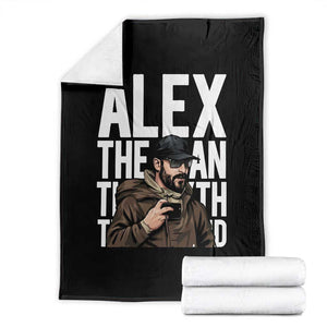 Alex Pretti Throw Blanket Alex The Man The Myth The Legend Vintage Gift TS12 Black Print Your Wear