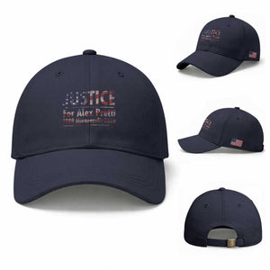 Justice For Alex Pretti Baseball Cap Minneapolis MN Tribute Gift TS12 Baseball Cap Universal Fit Navy Print Your Wear