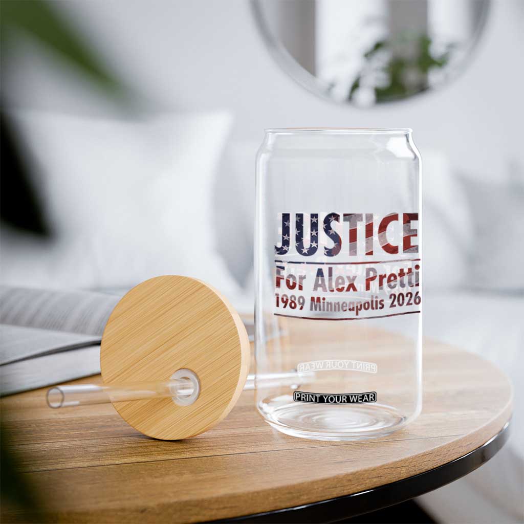 Justice For Alex Pretti Glass Can Minneapolis MN Tribute Gift TS12 Print Your Wear