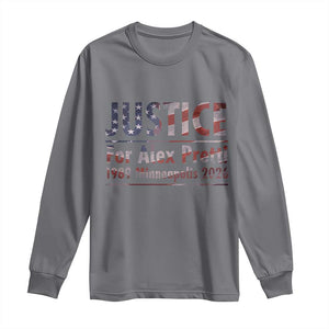 Justice For Alex Pretti Long Sleeve Shirt Minneapolis MN Tribute Gift TS12 Charcoal Print Your Wear