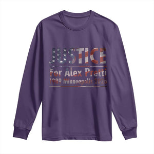 Justice For Alex Pretti Long Sleeve Shirt Minneapolis MN Tribute Gift TS12 Purple Print Your Wear