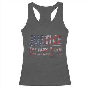 Justice For Alex Pretti Racerback Tank Top Minneapolis MN Tribute Gift TS12 Dark Heather Print Your Wear