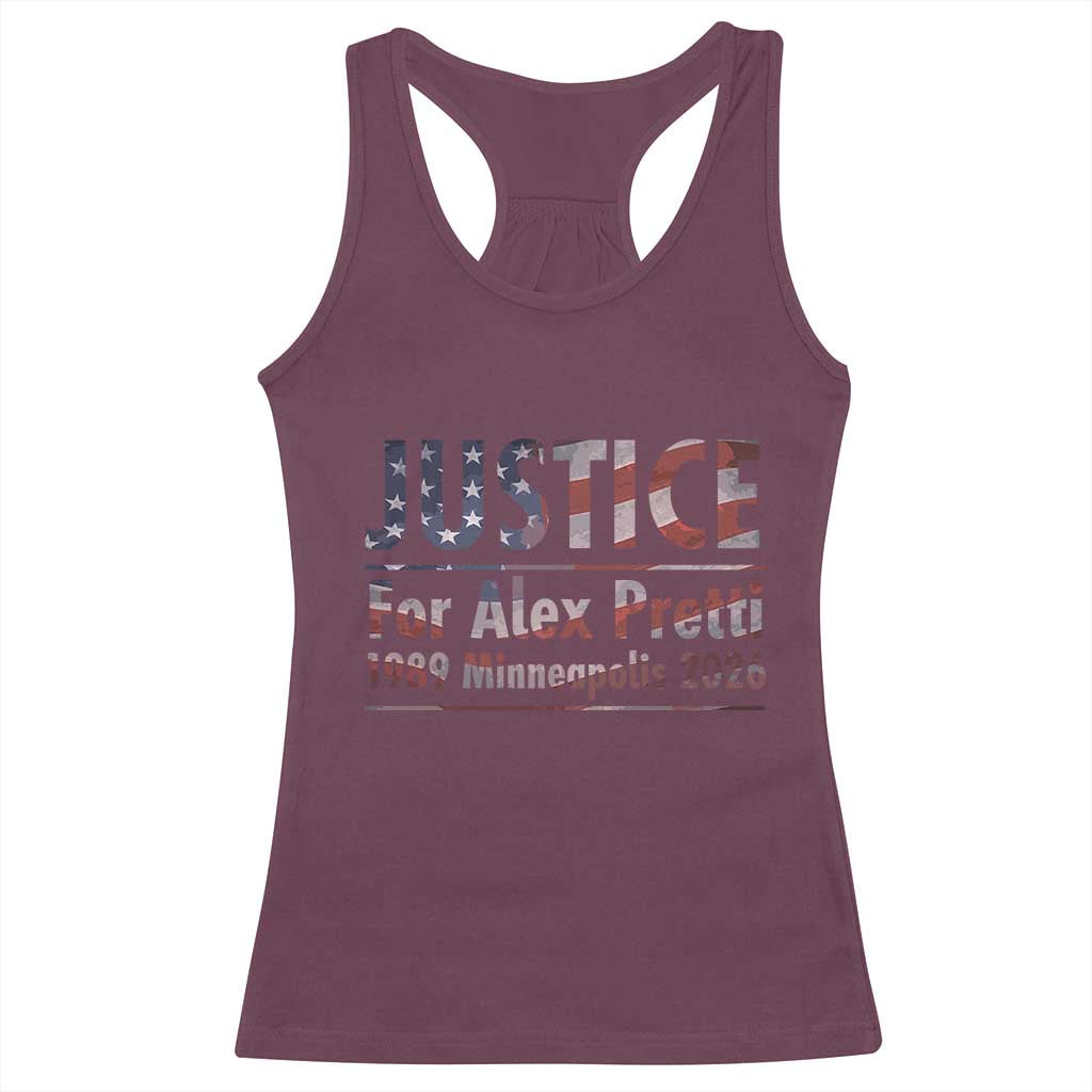 Justice For Alex Pretti Racerback Tank Top Minneapolis MN Tribute Gift TS12 Maroon Print Your Wear