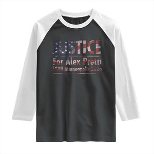 Justice For Alex Pretti Raglan Shirt Minneapolis MN Tribute Gift TS12 Black White Print Your Wear