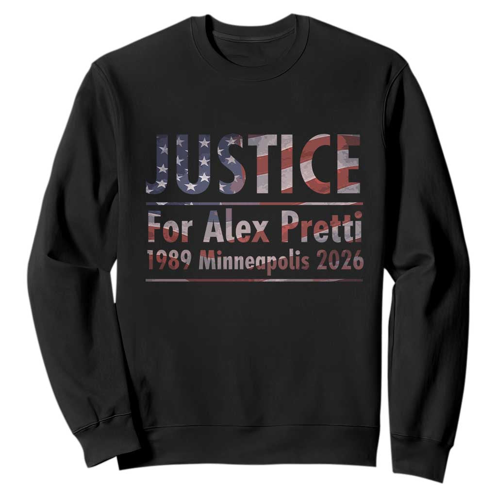 Justice For Alex Pretti Sweatshirt Minneapolis MN Tribute Gift TS12 Black Print Your Wear