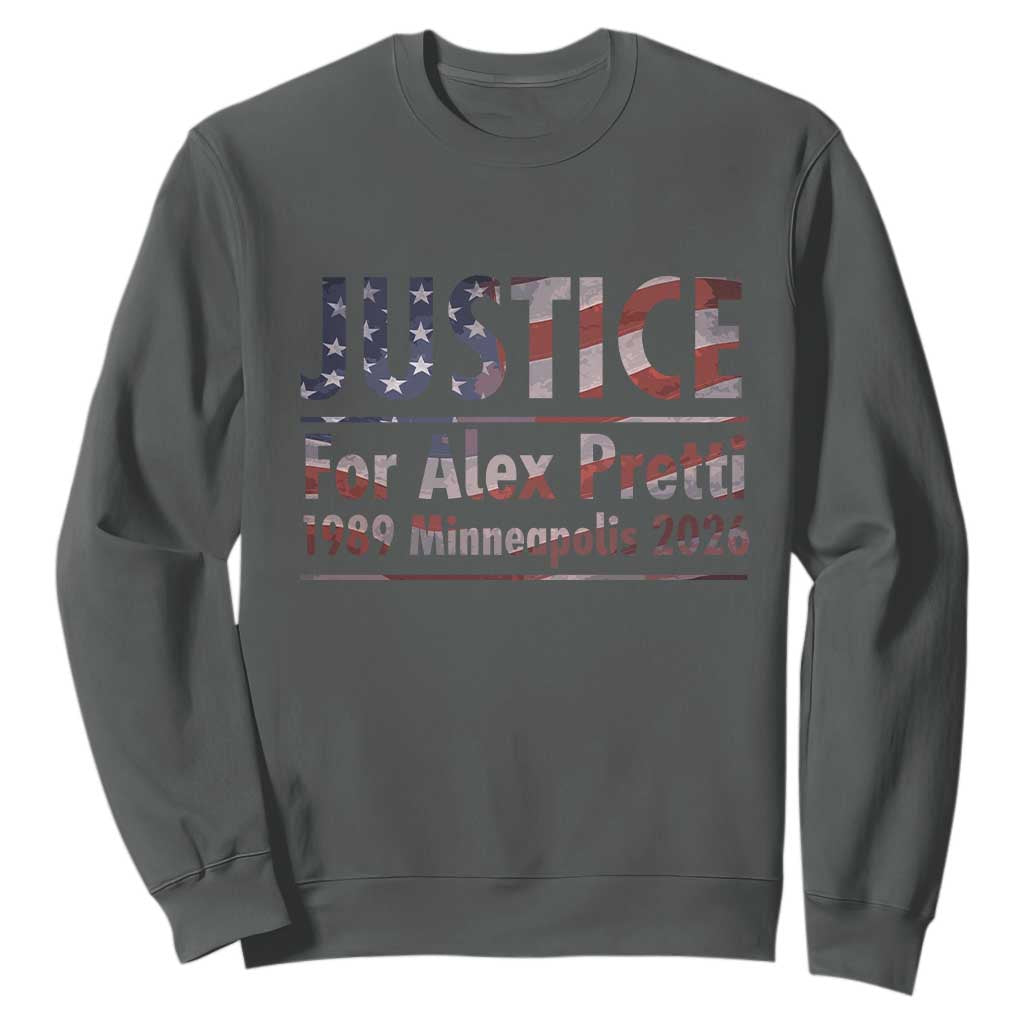 Justice For Alex Pretti Sweatshirt Minneapolis MN Tribute Gift TS12 Dark Heather Print Your Wear