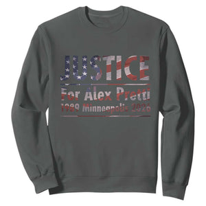 Justice For Alex Pretti Sweatshirt Minneapolis MN Tribute Gift TS12 Dark Heather Print Your Wear