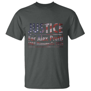 Justice For Alex Pretti T Shirt Minneapolis MN Tribute Gift TS12 Dark Heather Print Your Wear