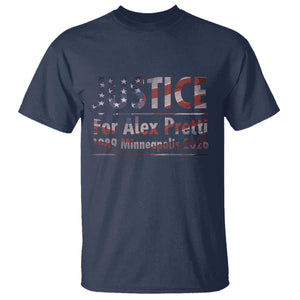 Justice For Alex Pretti T Shirt Minneapolis MN Tribute Gift TS12 Navy Print Your Wear