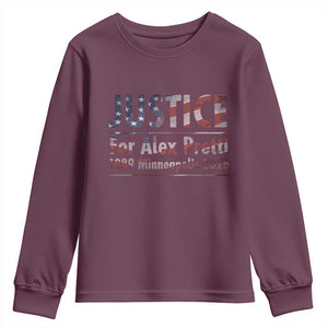Justice For Alex Pretti Youth Sweatshirt Minneapolis MN Tribute Gift TS12 Maroon Print Your Wear