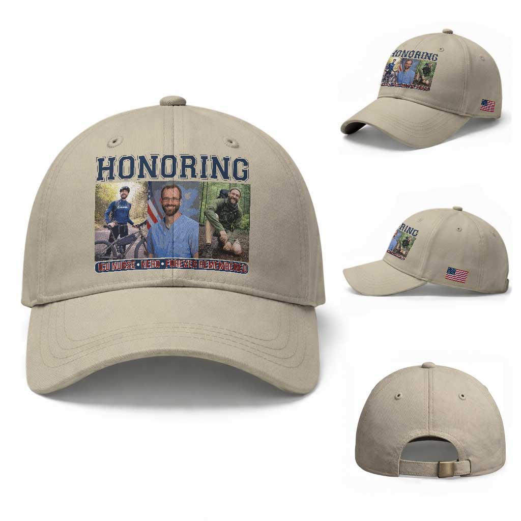 Honoring Alex Pretti Memorial Baseball Cap ICU Nurse Hero Tribute Minneapolis TS12 Baseball Cap Universal Fit Beige Print Your Wear