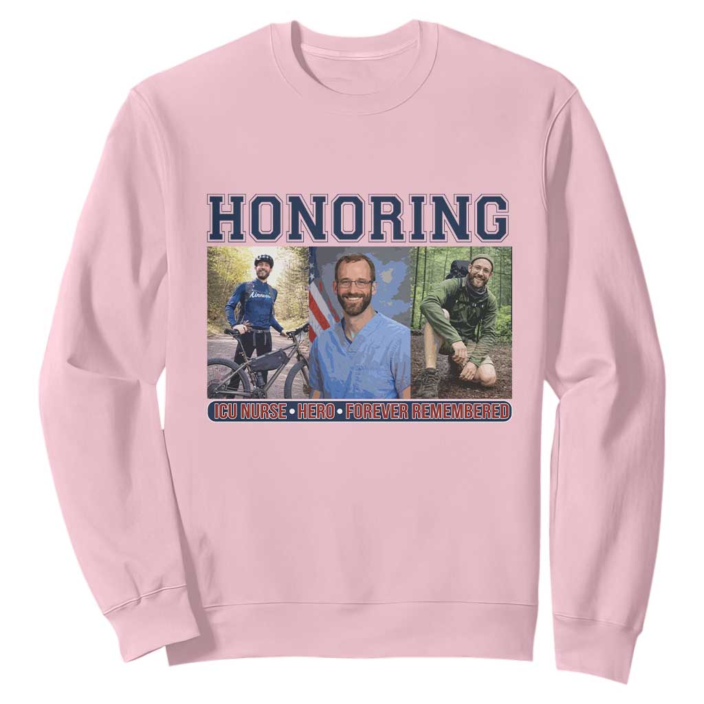 Honoring Alex Pretti Memorial Sweatshirt ICU Nurse Hero Tribute Minneapolis TS12 Light Pink Print Your Wear