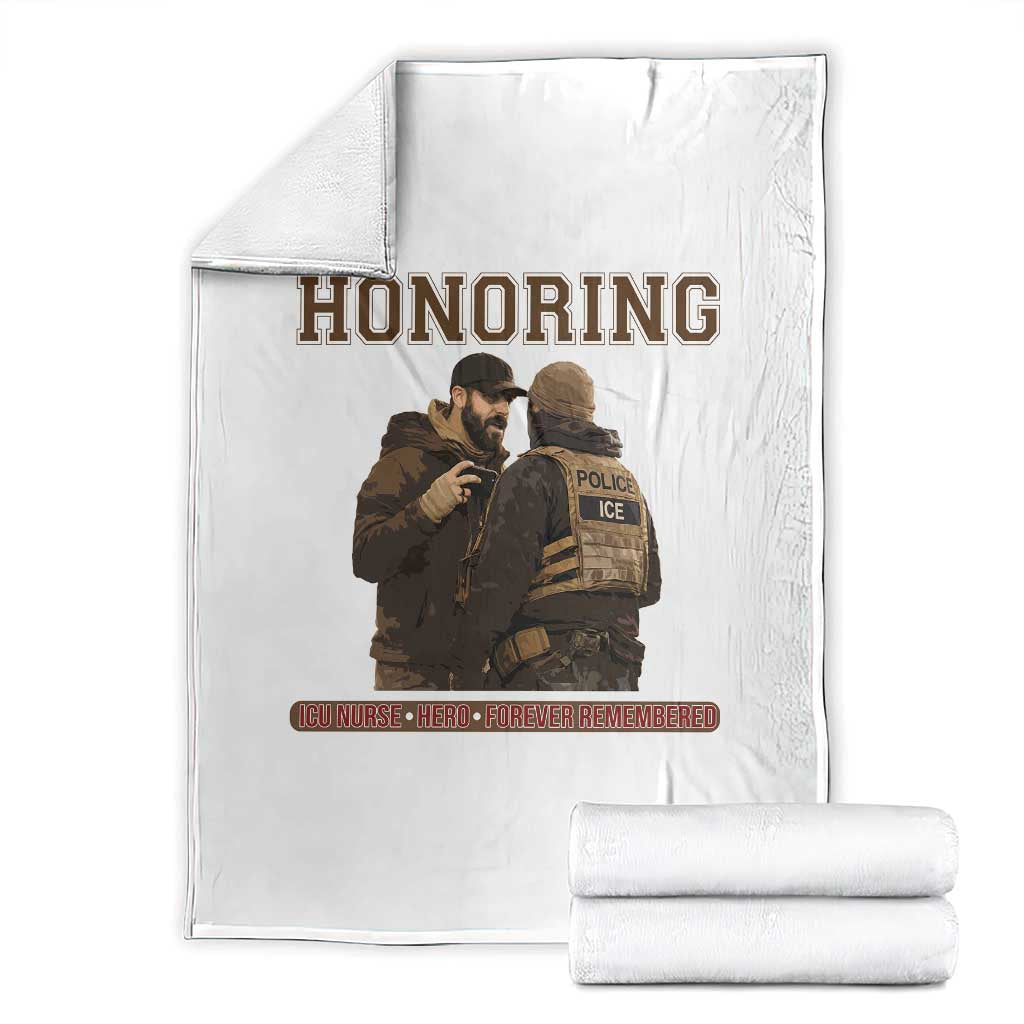 Honoring Alex Pretti ICU Nurse Tribute Support Gift Throw Blanket TS12 White Print Your Wear