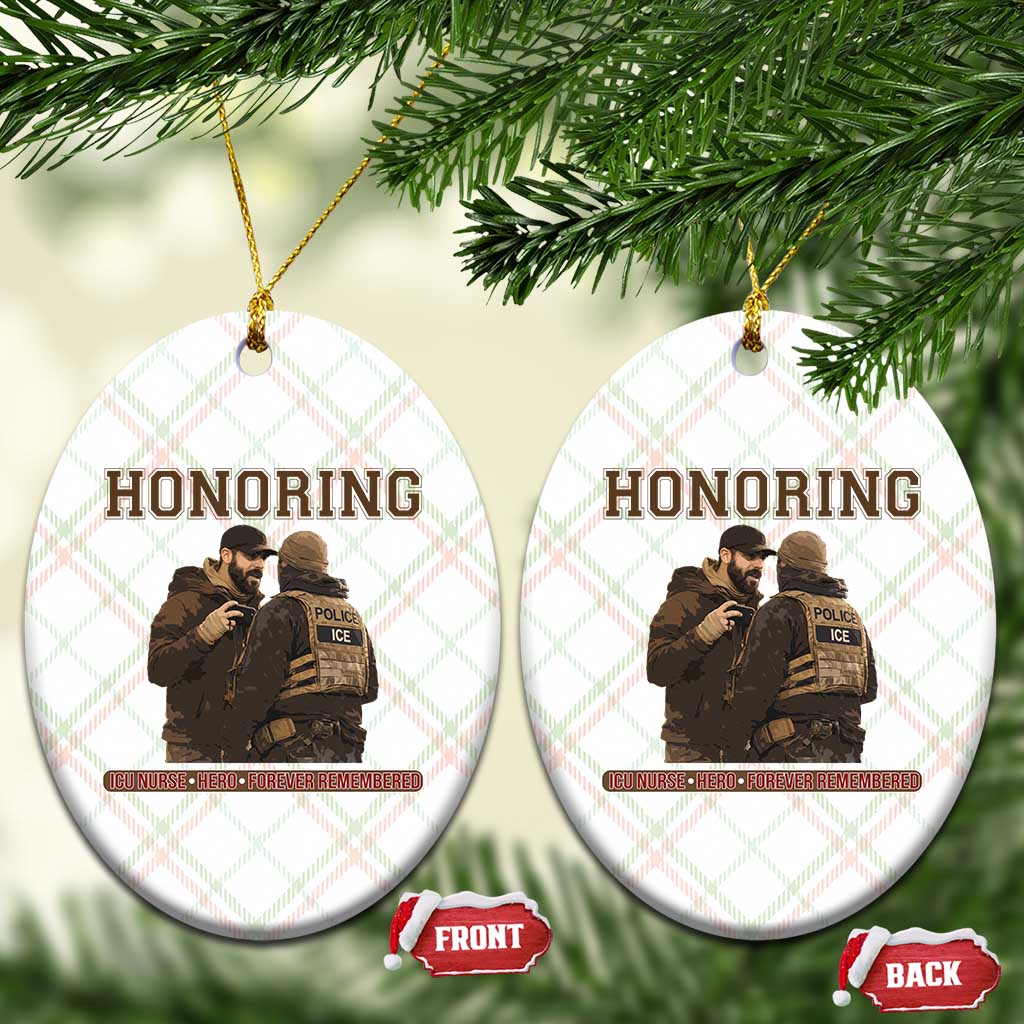 Honoring Alex Pretti ICU Nurse Tribute Support Gift Ceramic Ornament TS12 Print Your Wear